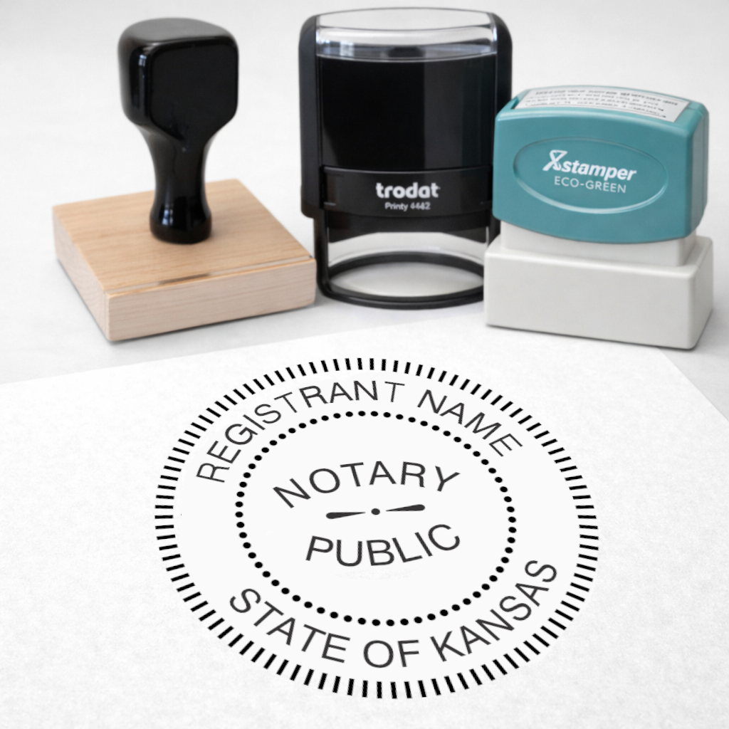 Kansas Round Notary Stamps