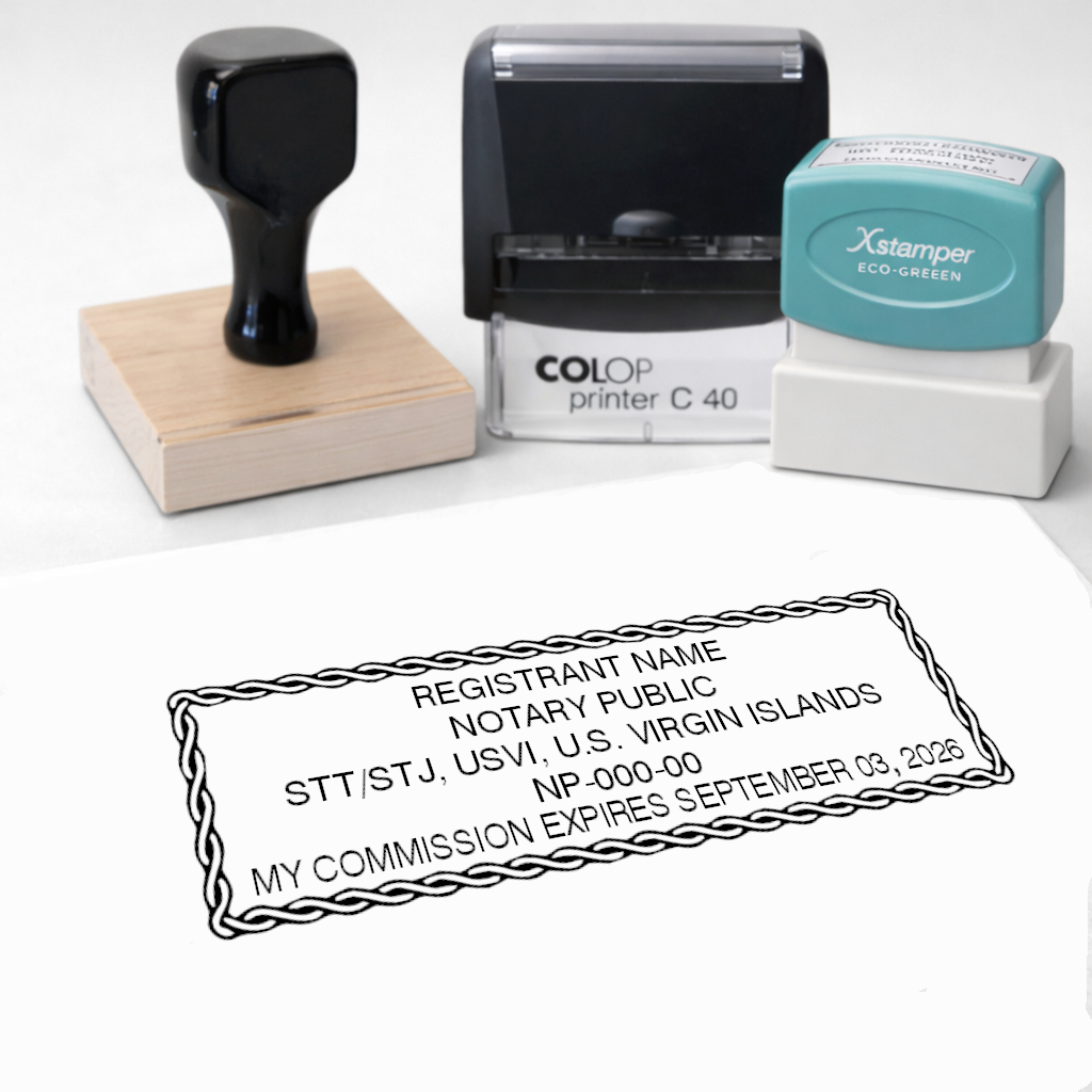 U.S. Virgin Islands Rectangle Notary Stamps