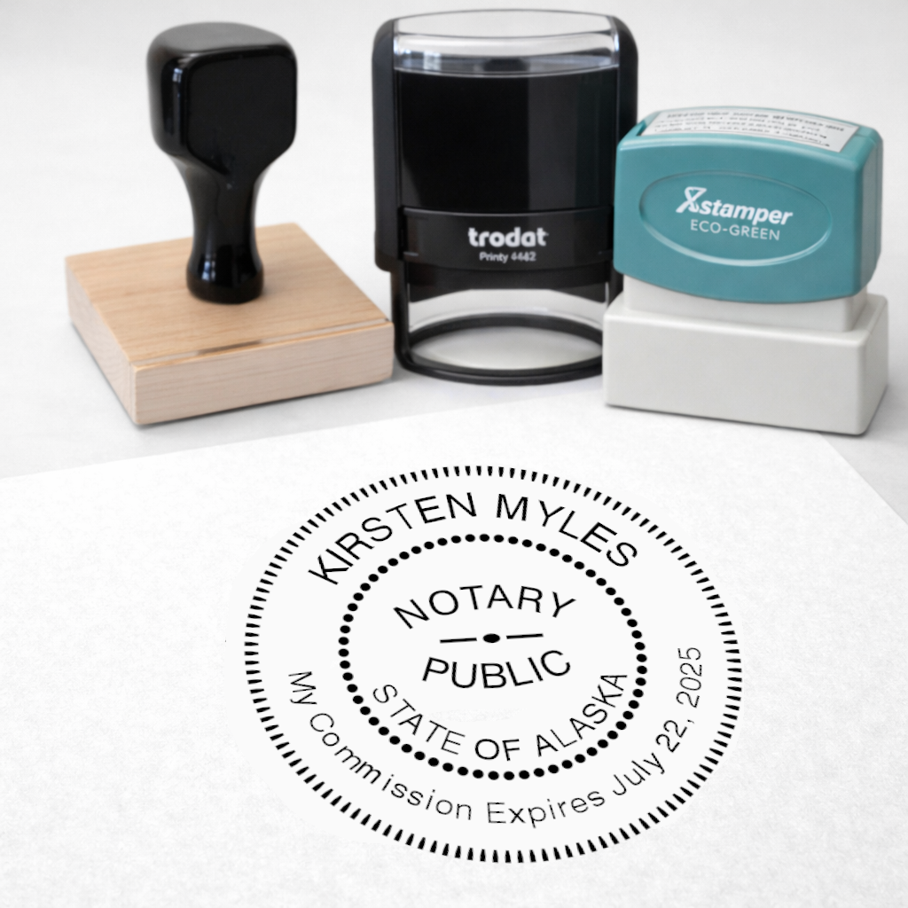 Round Alaska Notary Stamps