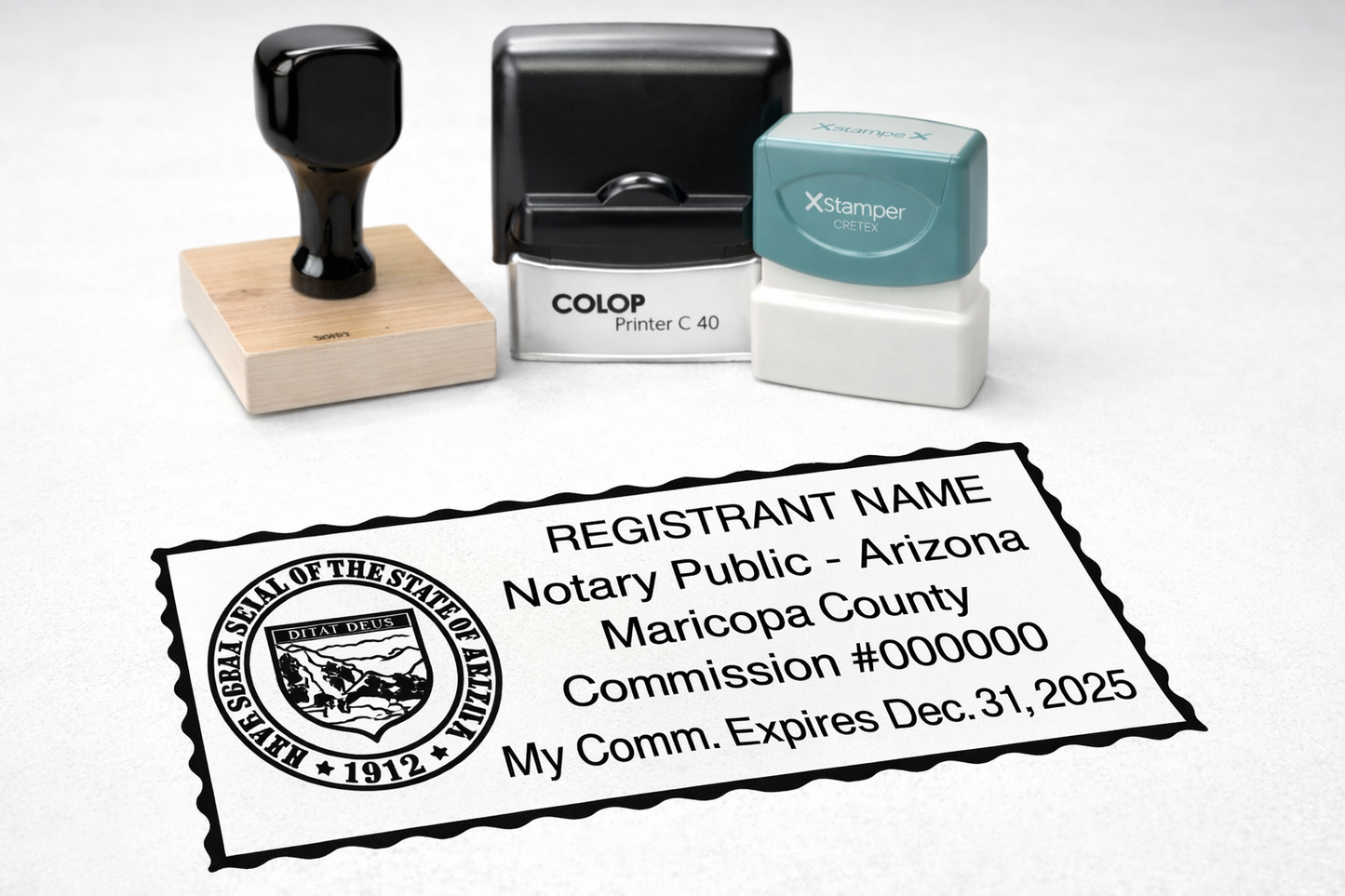 Rectangle Arizona Notary Stamps