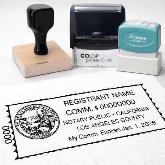 Square Border California Notary Stamp