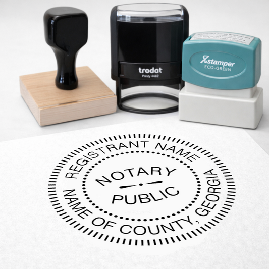 Georgia Round Notary Stamps
