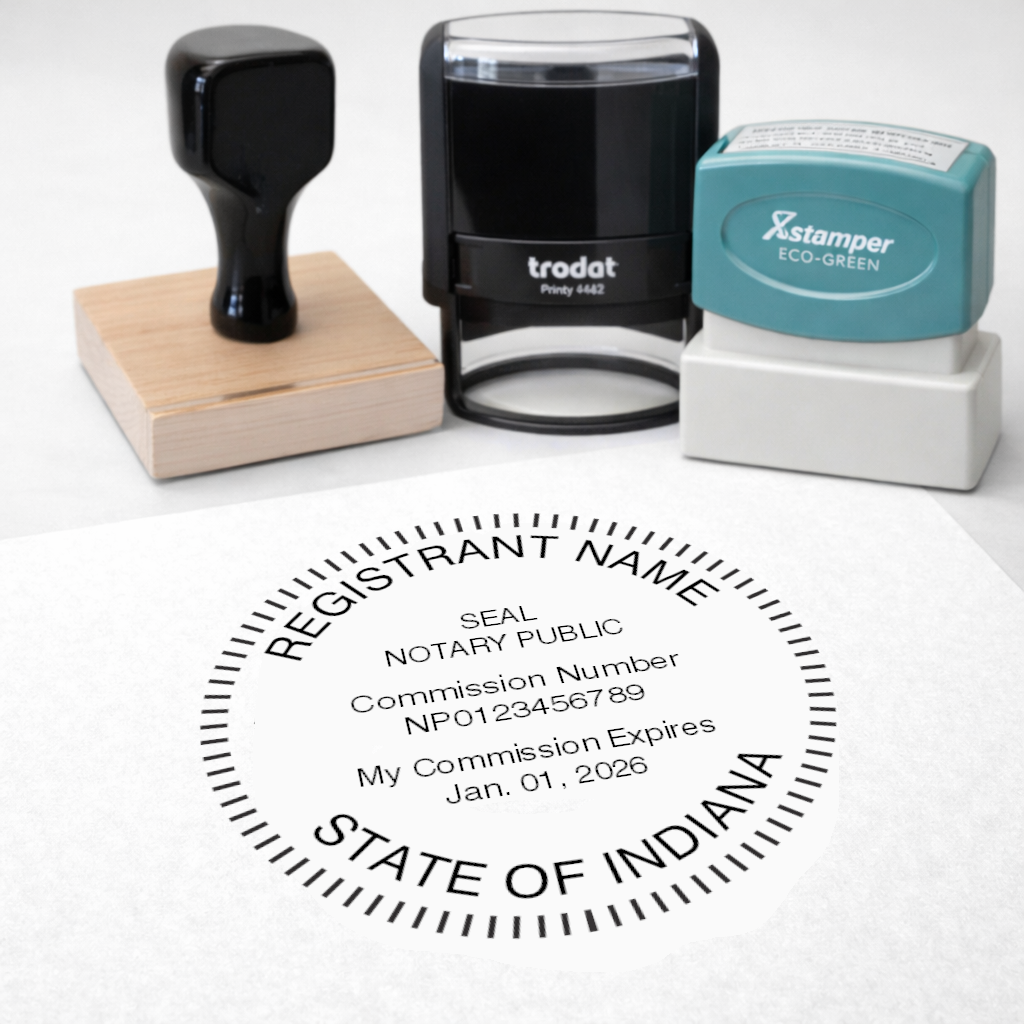 Indiana Round Notary Stamps