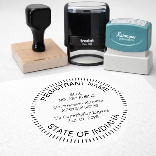 Indiana Round Notary Stamps