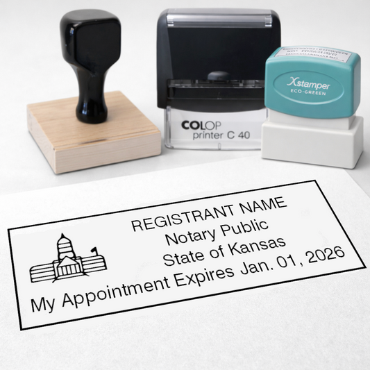 Kansas Rectangle Notary Stamps