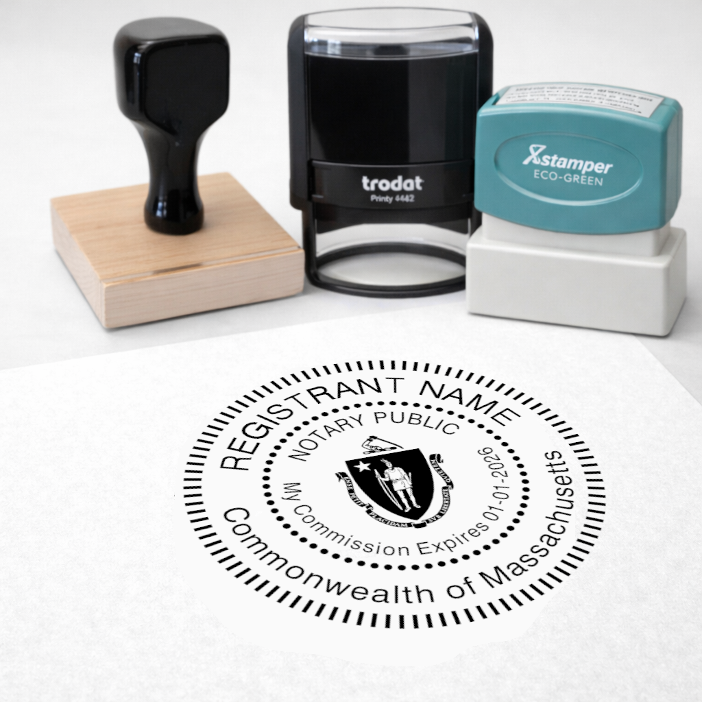 Massachusetts Round Notary Stamps