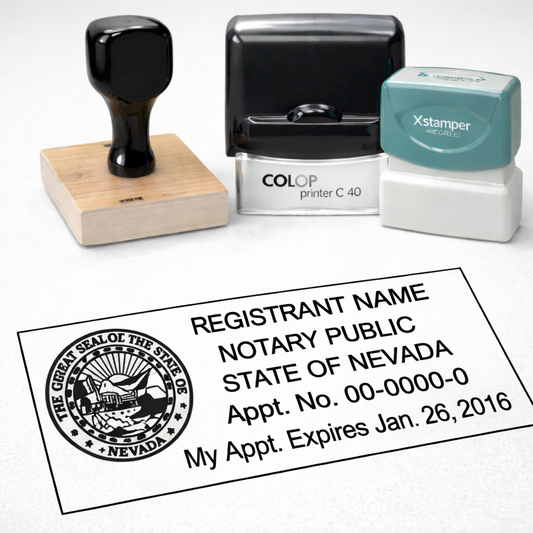 Rectangle Nevada Notary Stamps