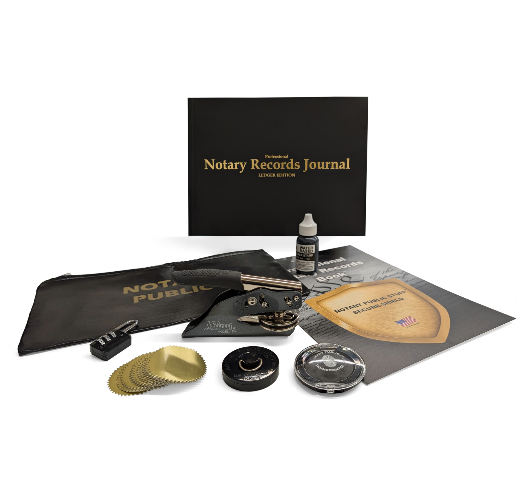 Professional Notary Kit with Stamp, Seal, Journal, and Supplies