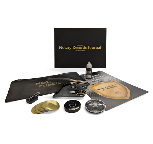 Professional Notary Kit with Stamp, Seal, Journal, and Supplies
