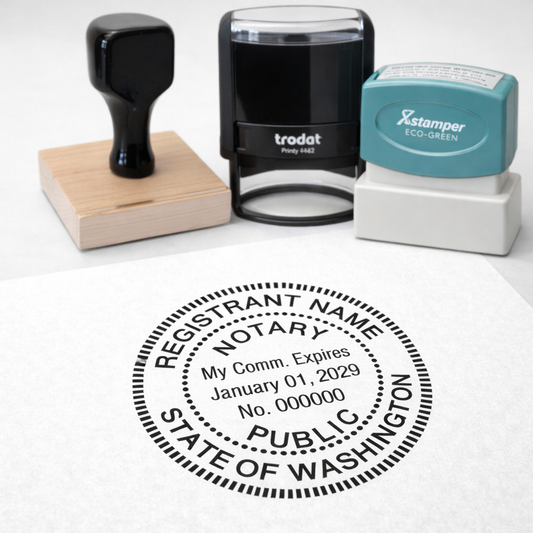 Round Border Washington Notary Stamp