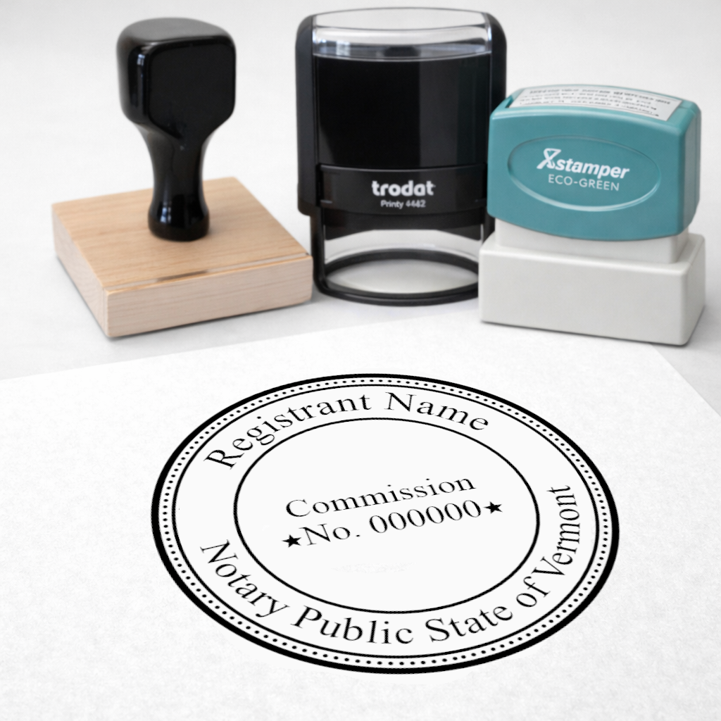 Vermont Round Notary Stamps