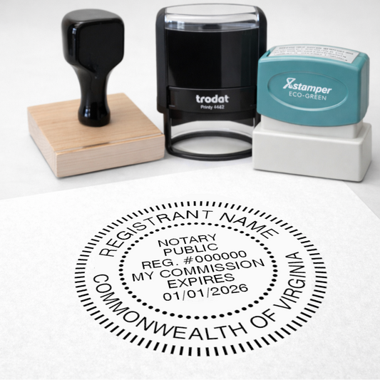 Virginia Round Notary Stamps